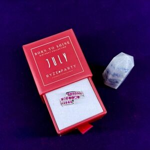 NIB Ryze Party Born To Shine BTS July Birthday .925 Sterling Silver Ring Size 9